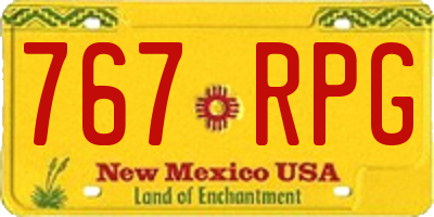 NM license plate 767RPG