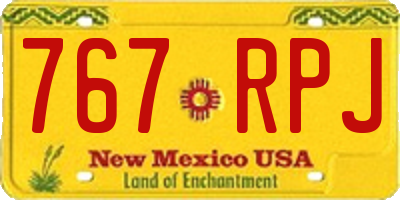 NM license plate 767RPJ