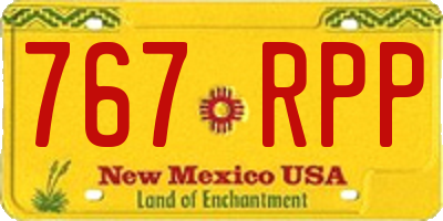 NM license plate 767RPP