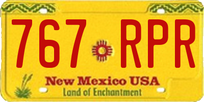NM license plate 767RPR