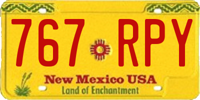 NM license plate 767RPY