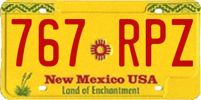 NM license plate 767RPZ