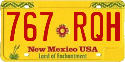 NM license plate 767RQH