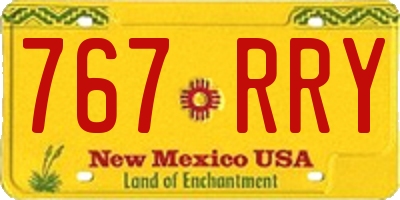 NM license plate 767RRY
