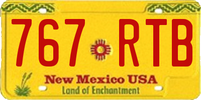 NM license plate 767RTB
