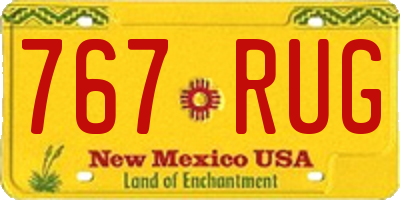NM license plate 767RUG
