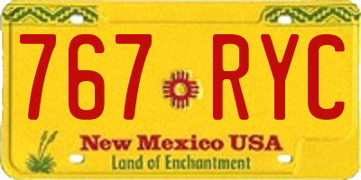 NM license plate 767RYC