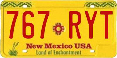 NM license plate 767RYT