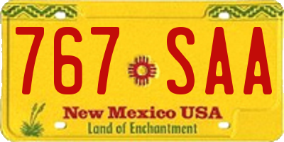 NM license plate 767SAA