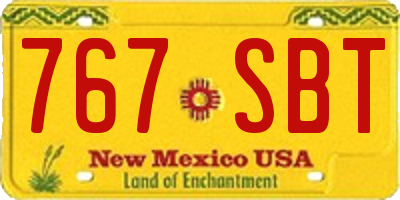 NM license plate 767SBT