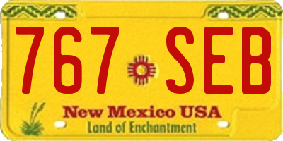 NM license plate 767SEB