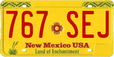 NM license plate 767SEJ