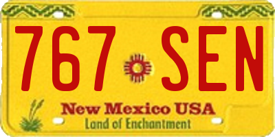 NM license plate 767SEN