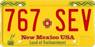 NM license plate 767SEV