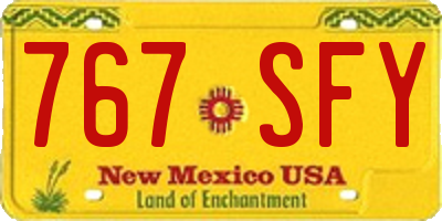 NM license plate 767SFY