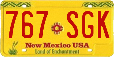 NM license plate 767SGK