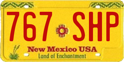 NM license plate 767SHP