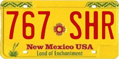 NM license plate 767SHR