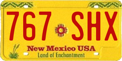 NM license plate 767SHX