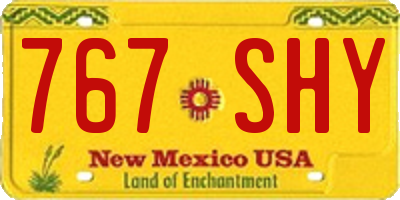 NM license plate 767SHY