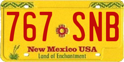 NM license plate 767SNB