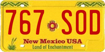 NM license plate 767SOD