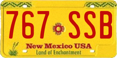 NM license plate 767SSB