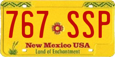 NM license plate 767SSP