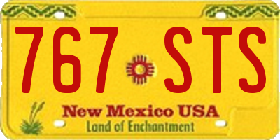 NM license plate 767STS