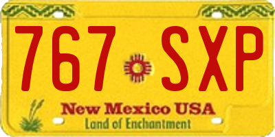 NM license plate 767SXP