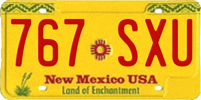NM license plate 767SXU
