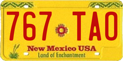 NM license plate 767TAO
