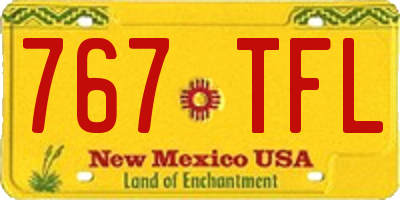 NM license plate 767TFL