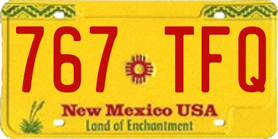 NM license plate 767TFQ