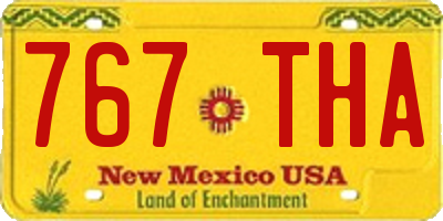NM license plate 767THA