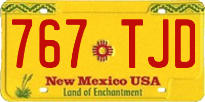 NM license plate 767TJD