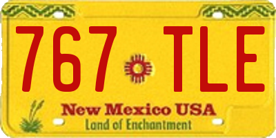 NM license plate 767TLE