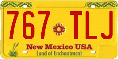 NM license plate 767TLJ