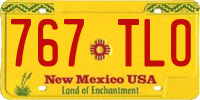 NM license plate 767TLO