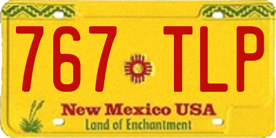 NM license plate 767TLP