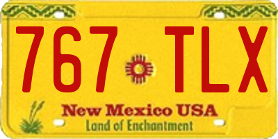 NM license plate 767TLX