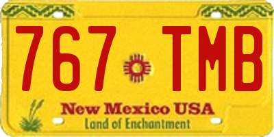 NM license plate 767TMB