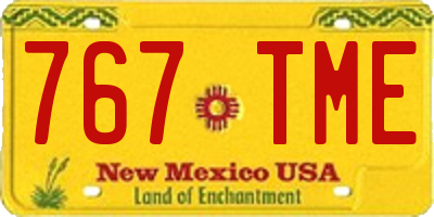 NM license plate 767TME