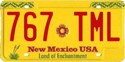 NM license plate 767TML