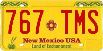 NM license plate 767TMS