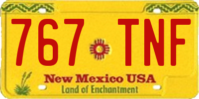 NM license plate 767TNF