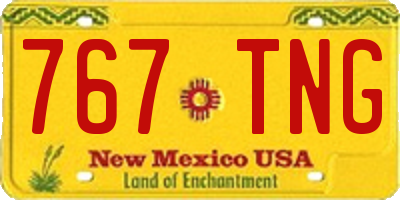 NM license plate 767TNG