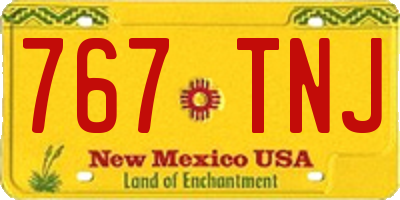 NM license plate 767TNJ