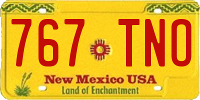 NM license plate 767TNO