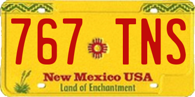 NM license plate 767TNS